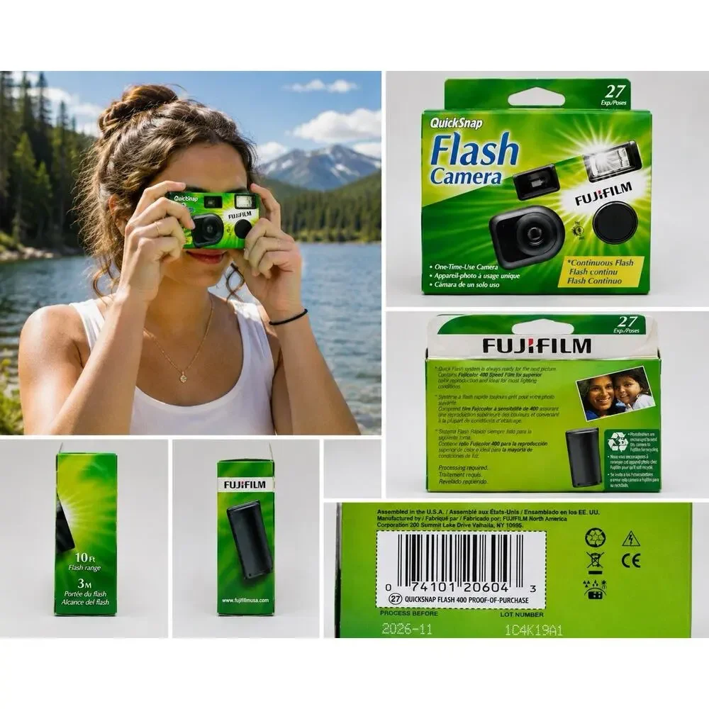 Fujifilm QuickSnap Flash Camera 27 Exposure Disposable Camera New Sealed